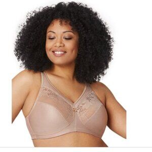 Glamorise MagicLift Wirefree Minimizer Support Bra Purple Size 48B 9763